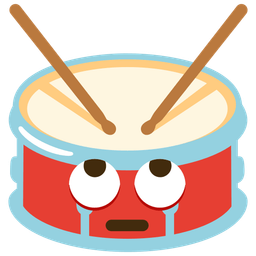 face with rolling eyes and drum