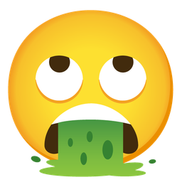 face with rolling eyes and face vomiting
