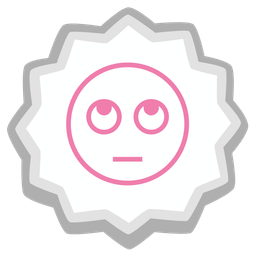 face with rolling eyes and fish cake with swirl