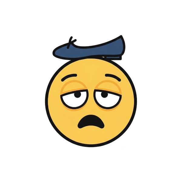 Face with rolling eyes and Flat shoe