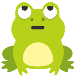 face with rolling eyes and frog