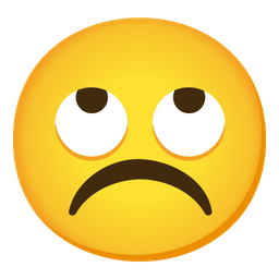 face with rolling eyes and frowning face