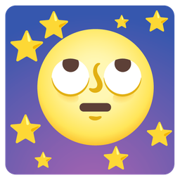 face with rolling eyes and full moon face