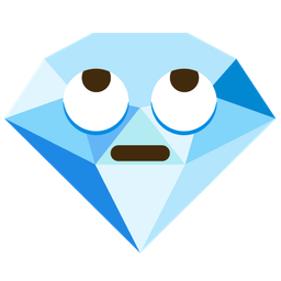 face with rolling eyes and gem stone