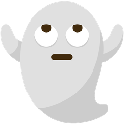 face with rolling eyes and ghost