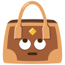 face with rolling eyes and handbag