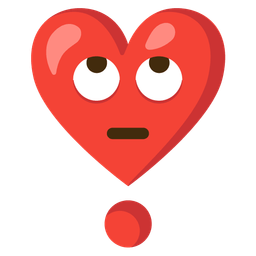 face with rolling eyes and heart exclamation