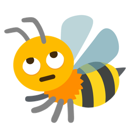 face with rolling eyes and honeybee