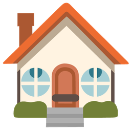 face with rolling eyes and house