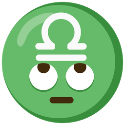 face with rolling eyes and Libra