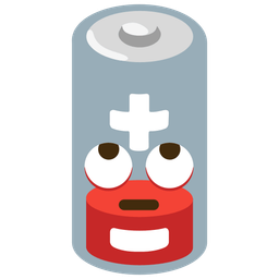 face with rolling eyes and low battery