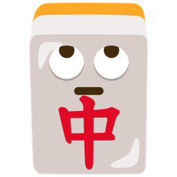 face with rolling eyes and mahjong red dragon