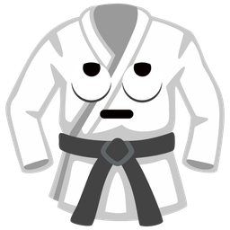 face with rolling eyes and martial arts uniform