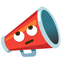 face with rolling eyes and megaphone