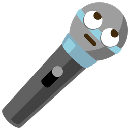 face with rolling eyes and microphone