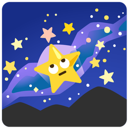 face with rolling eyes and milky way