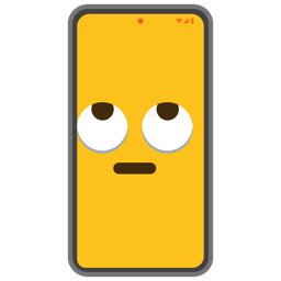 face with rolling eyes and mobile phone