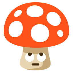 face with rolling eyes and mushroom