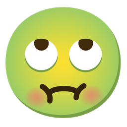 face with rolling eyes and nauseated face