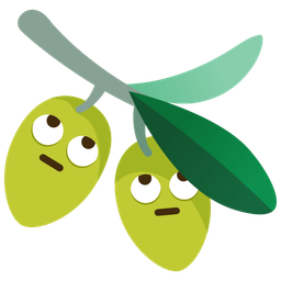 face with rolling eyes and olive