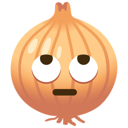 face with rolling eyes and onion