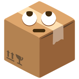 face with rolling eyes and package