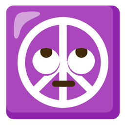 face with rolling eyes and peace symbol