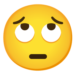 face with rolling eyes and pensive face