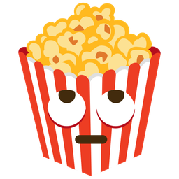 face with rolling eyes and popcorn