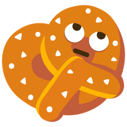 face with rolling eyes and pretzel