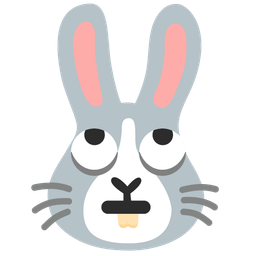 face with rolling eyes and rabbit face