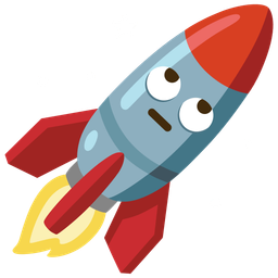 face with rolling eyes and rocket