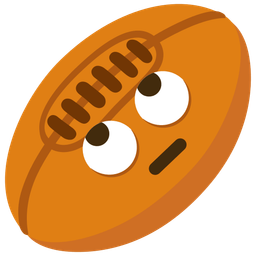 face with rolling eyes and rugby football