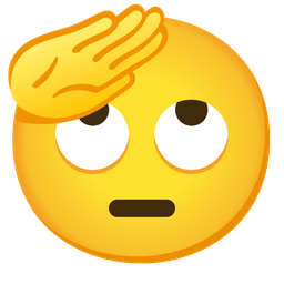 face with rolling eyes and saluting face