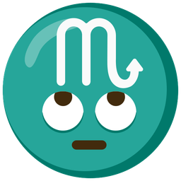 face with rolling eyes and Scorpio