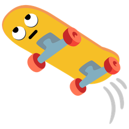 face with rolling eyes and skateboard