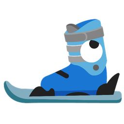 face with rolling eyes and skis