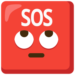 face with rolling eyes and SOS button