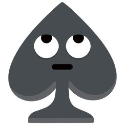 face with rolling eyes and spade suit