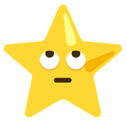 face with rolling eyes and star