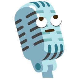 face with rolling eyes and studio microphone