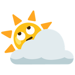 face with rolling eyes and sun behind cloud