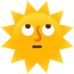 face with rolling eyes and sun with face