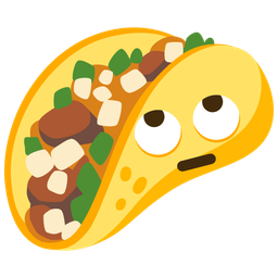 face with rolling eyes and taco