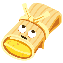face with rolling eyes and tamale