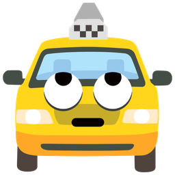 face with rolling eyes and taxi