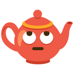face with rolling eyes and teapot