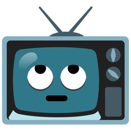 face with rolling eyes and television