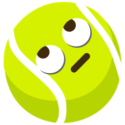 face with rolling eyes and tennis