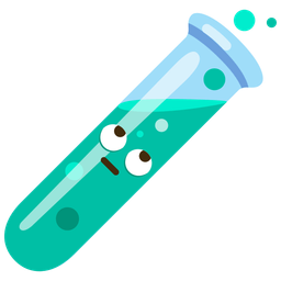 face with rolling eyes and test tube